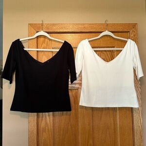 Pair of H&M Black and White Short Sleeve Tees